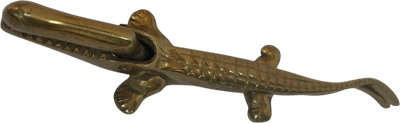 Vintage Brass Alligator Nutcracker