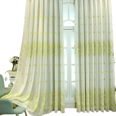 Voila Voile Lined Sheer Curtain - Green