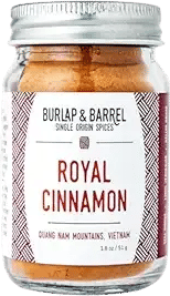 Burlap & Barrel Royal Cinnamon – Intense Sweetness & Spiciness of Vietnamese Cinnamon Powder & Spice – As seen on Shark Tank - 1.8oz Glass Jar