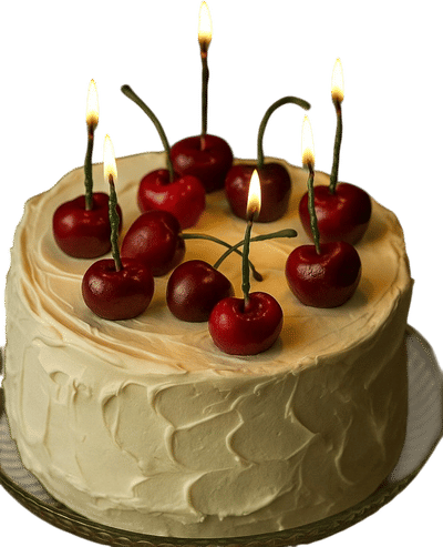 Wax Cherry Birthday Candles