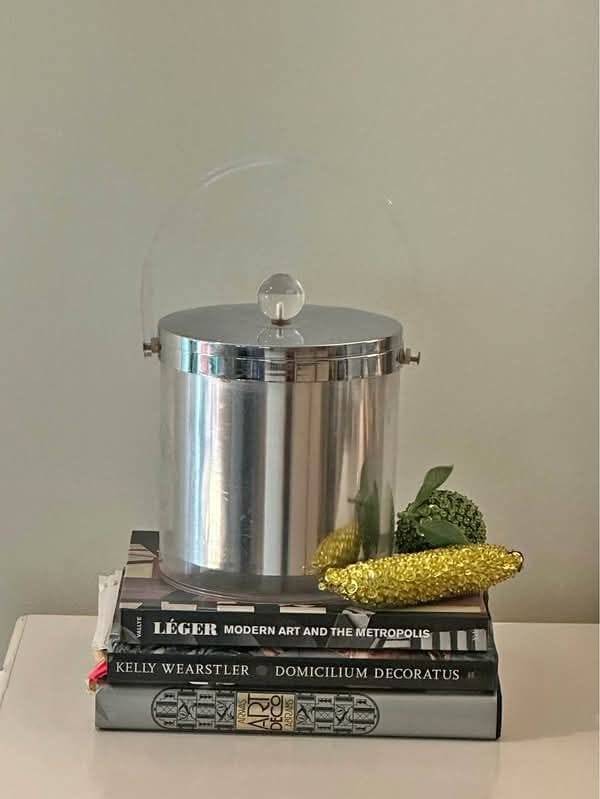 Vintage Chrome Lucite Ice Bucket