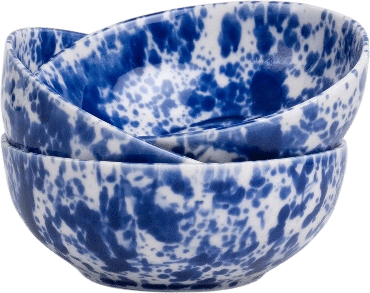 Blue Splattered Ceramic Bowl