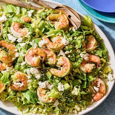 Springy Green Goddess Shrimp + Orzo Chop Recipe