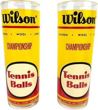 Wilson Championship Tennis Balls Highball Glasses