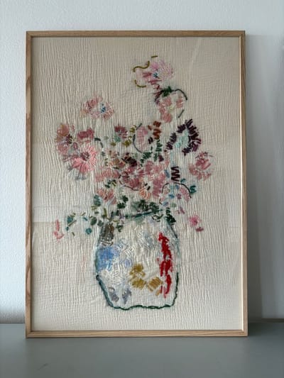 Embroidered Floral Artworks