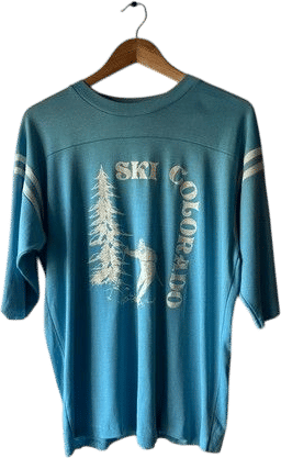 1970s Vintage Ski Colorado Souvenir Resort 3/4 Long Sleeve Jersey T-shirt XL
