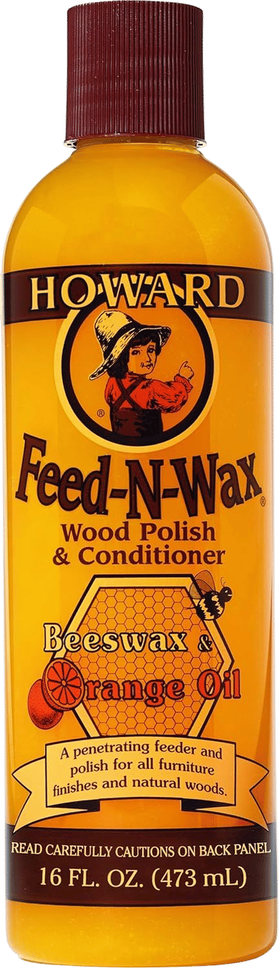 Howard Products Beeswax Wood Polish & Conditioner, Feed-N-Wax, Beeswax Furniture Polish For Wood, 16 Oz, Orange : Health & Household