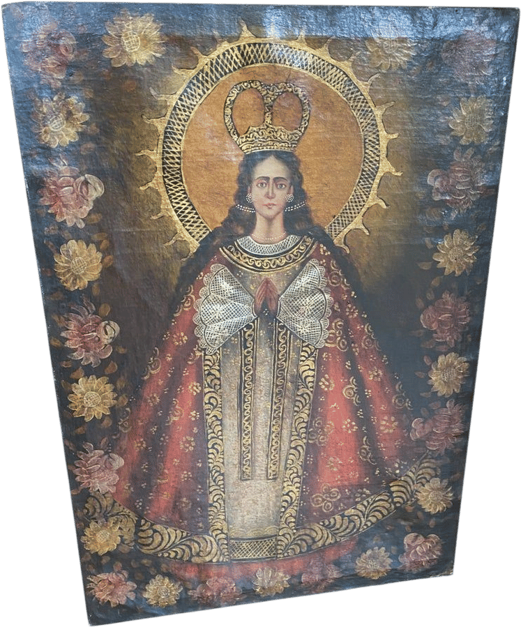 Late 19th Century Madonna Portrait Oil Painting