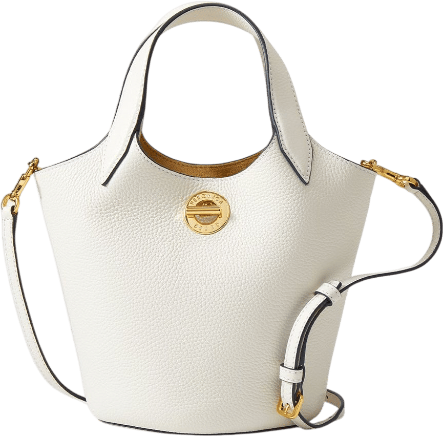 Veronica Beard Anchor Top-Handle Bag in Off White Leather