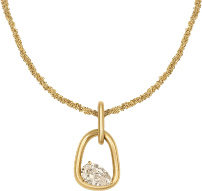 Form Pendant 3.42ct Antique Pear Diamond