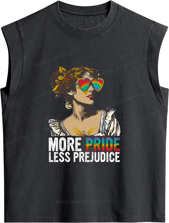Pagewings More Pride Less Prejudice Women's Washed Tank Top