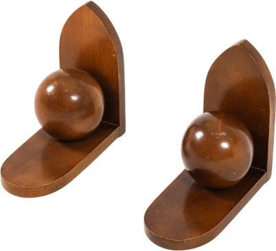 pair of dutch art deco oak bookends