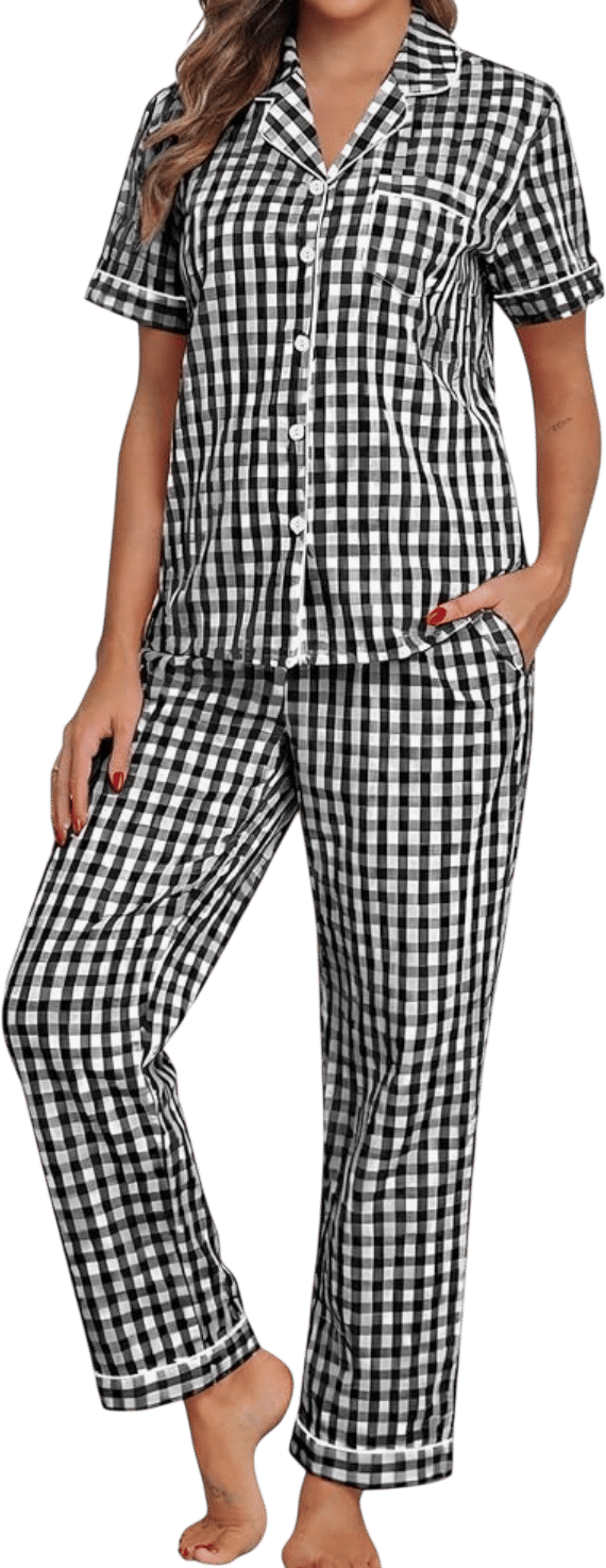 SWOMOG Cotton Pajamas Set for Women