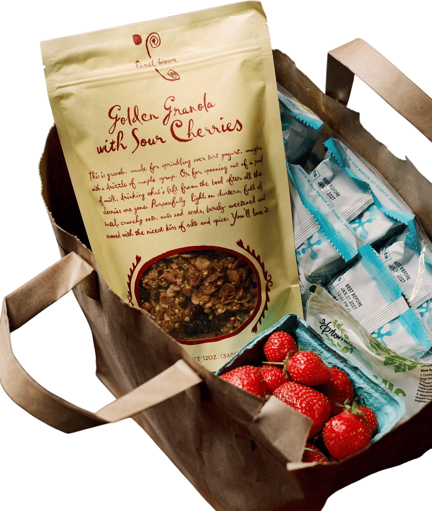 First Bloom golden granola with sour cherries