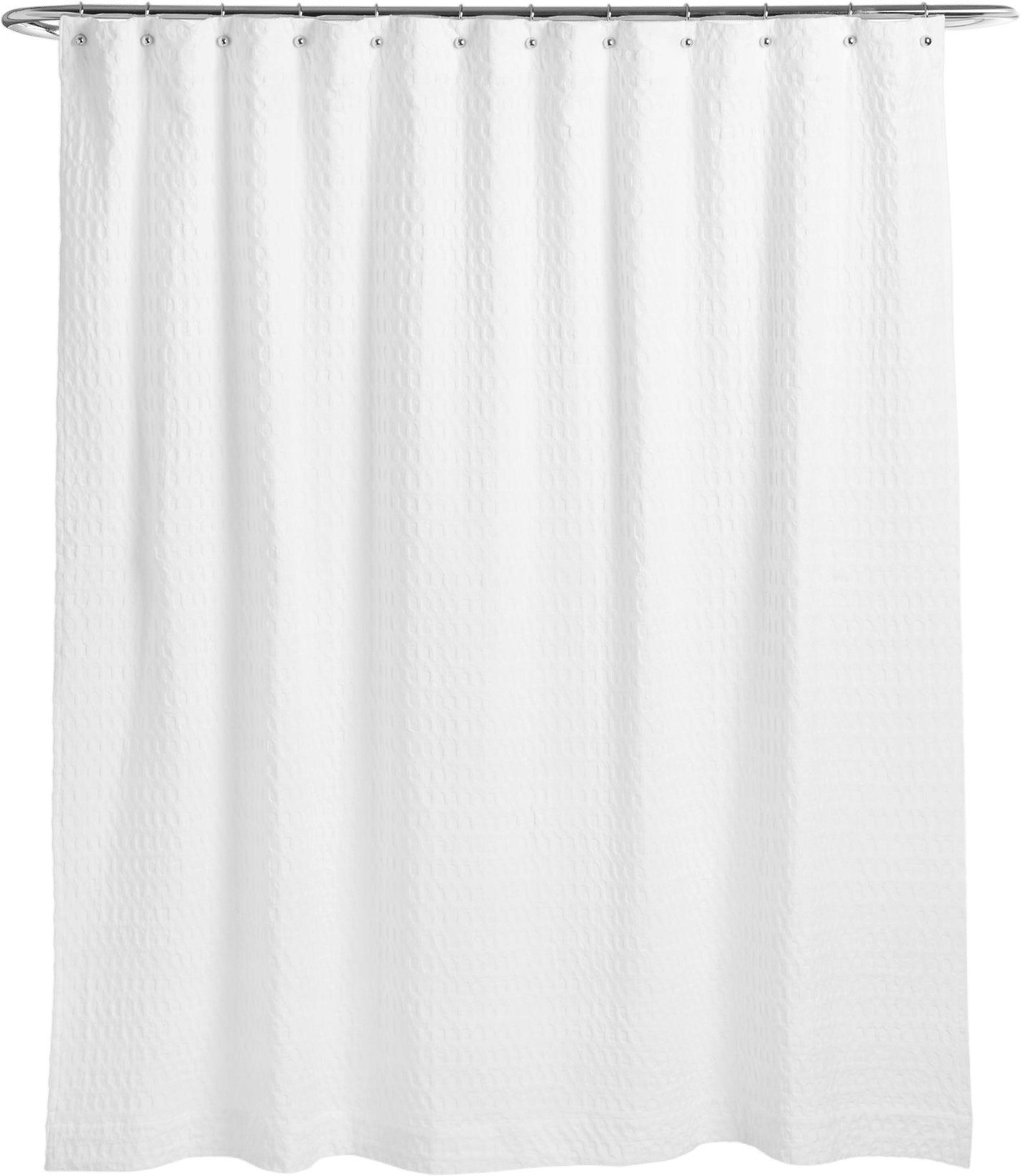 Wide Waffle Weave Cotton Shower Curtain