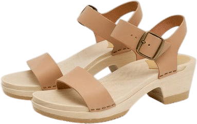 No.6 Two Strap Clog on Mid Heel in Desert
