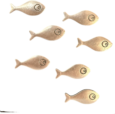 School of Fish Silver Metal Refrigerator Magnets