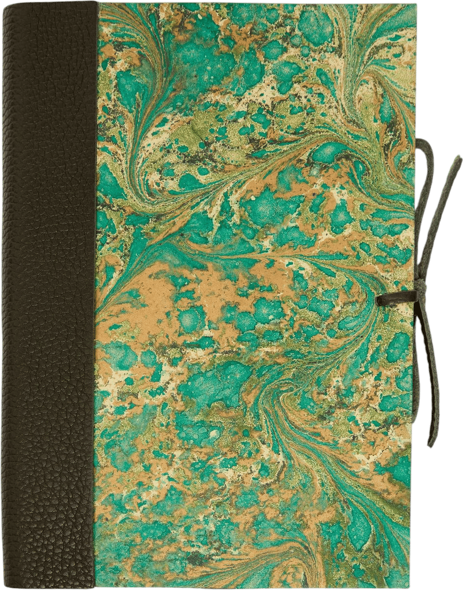 a hand-marbled italian notebook for jotting down dreams and scemes