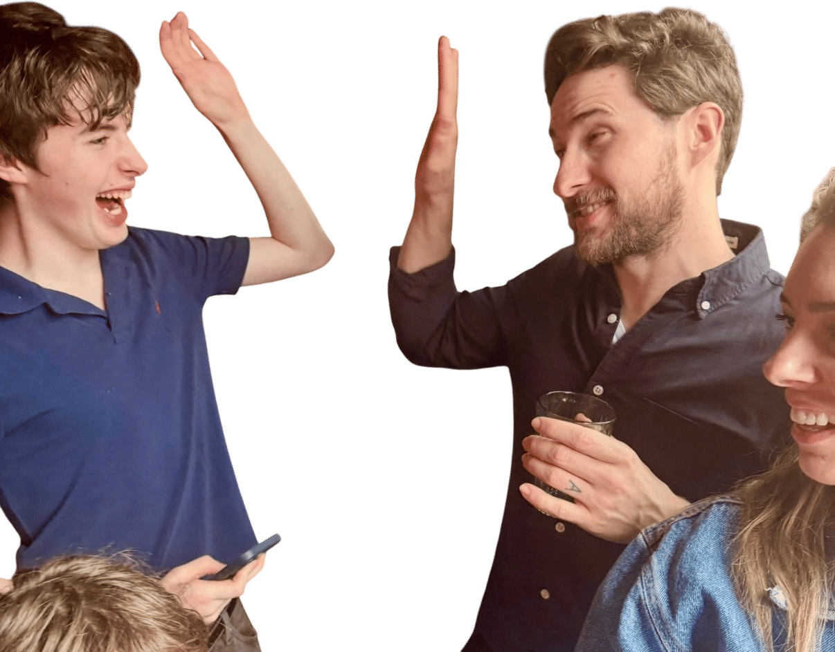 Giving high fives 