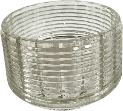 Vintage Clear Ribbed Glass Round Beehive Bowl