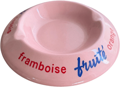 Vintage Moulin des Loups "Fruity" Bistro Pink Ceramic Ashtray
