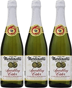 a crisp glass of Martinelli's sparkling apple cider 