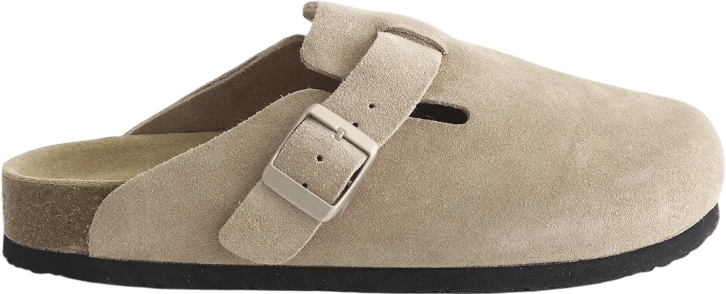 Water-Repellent Suede Clog Mule