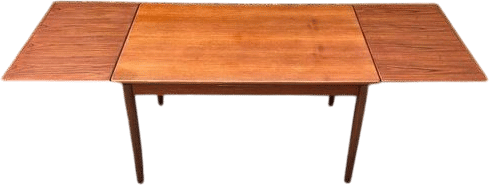 Vintage Danish Modern Teak Draw Leaf Dining Table