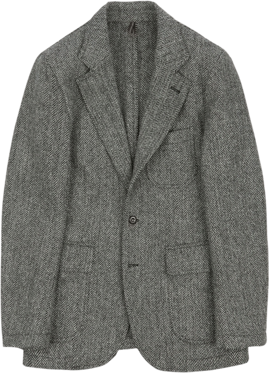 Drakes Grey Herringbone Harris Tweed Games Blazer Mk. VII