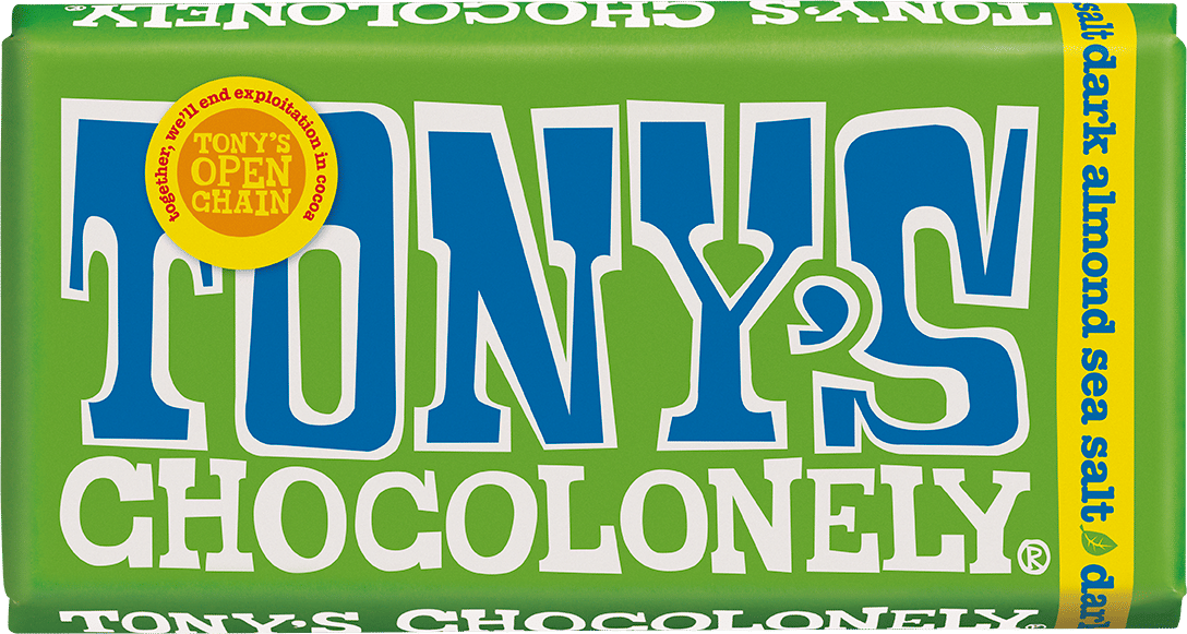 Tony’s Chocolonely vegan dark almond sea salt