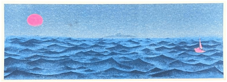 Risograph Print - Blue Sea