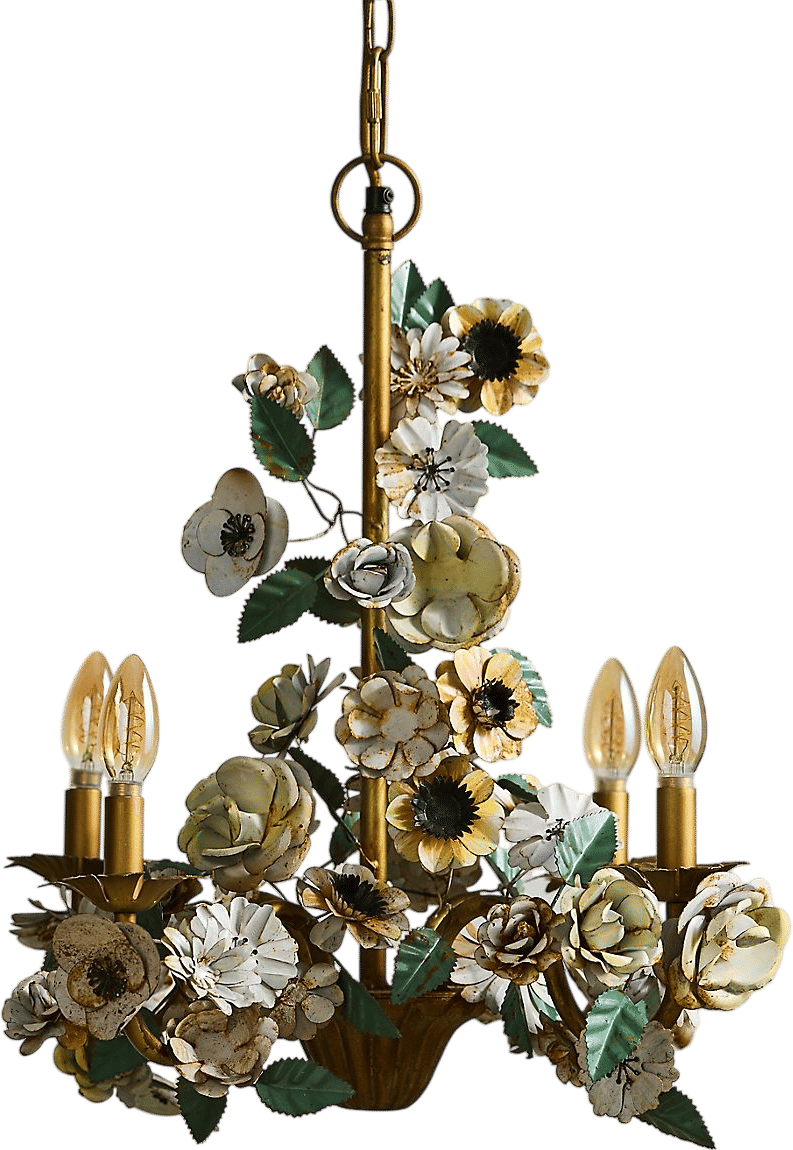 Terrain Floral Iron Chandelier