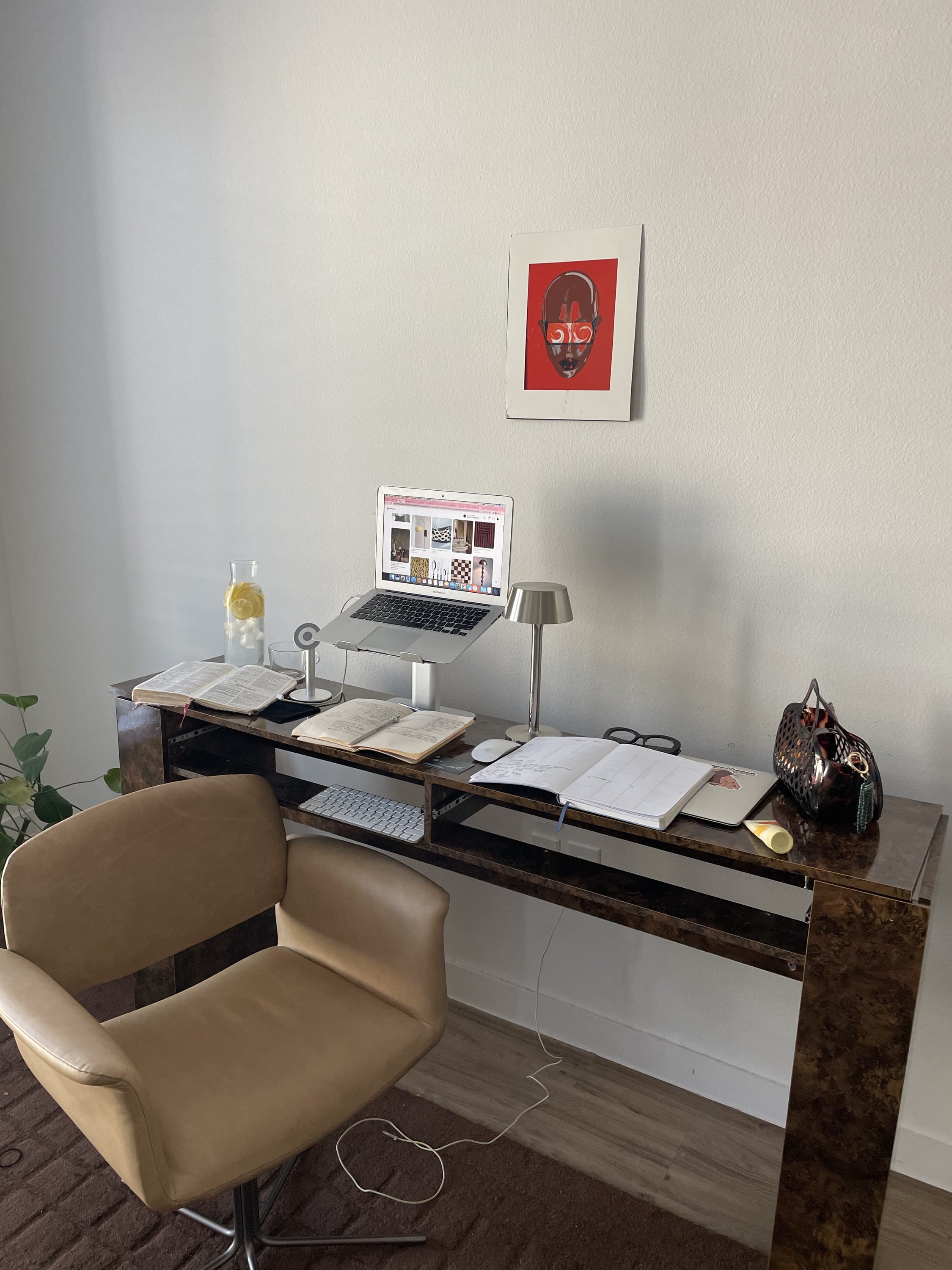Burl Wood Desk/Entry Table
