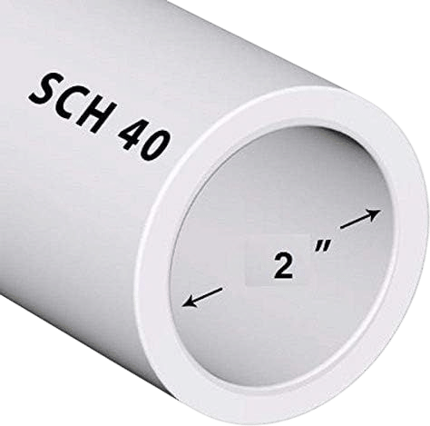 PVC Pipe Sch. 40 2 Inch (2.0) White/PVC / 4 FT