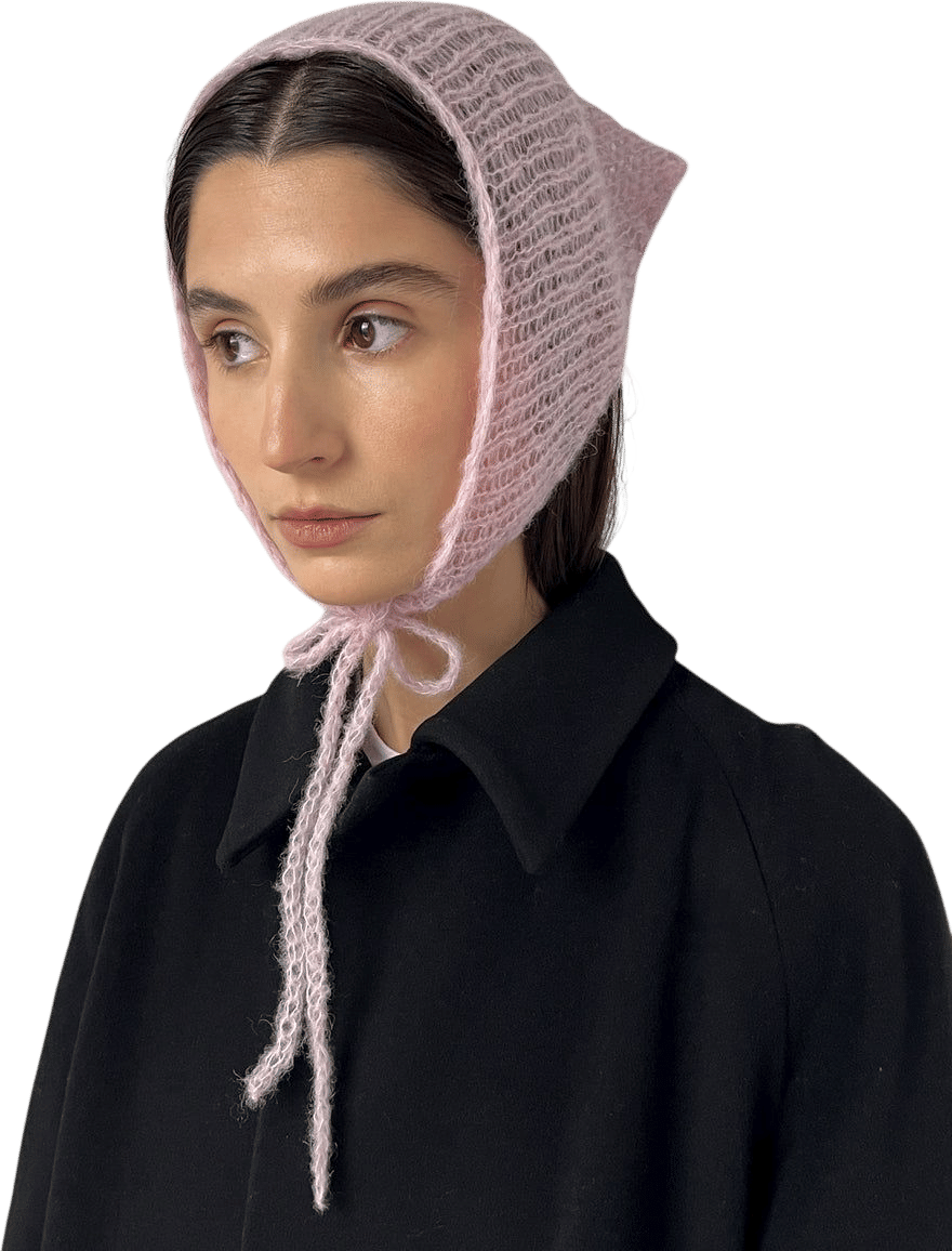 Lolo Crochete Pink Alpaca Headscarf