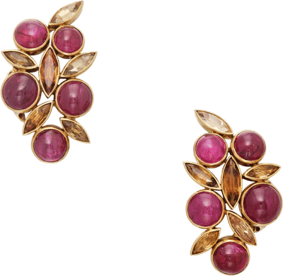 Ruby and Citrine Earclips (1942-1955)