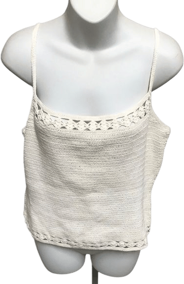 Knitted Crochet-Trim Tank Top