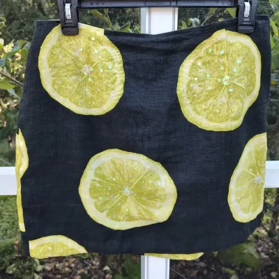 Silk Club Lemon Sequin Mini Skirt