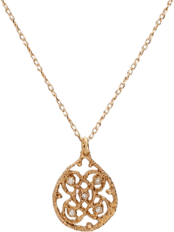 Drop R Yellow Gold and Diamonds Necklace