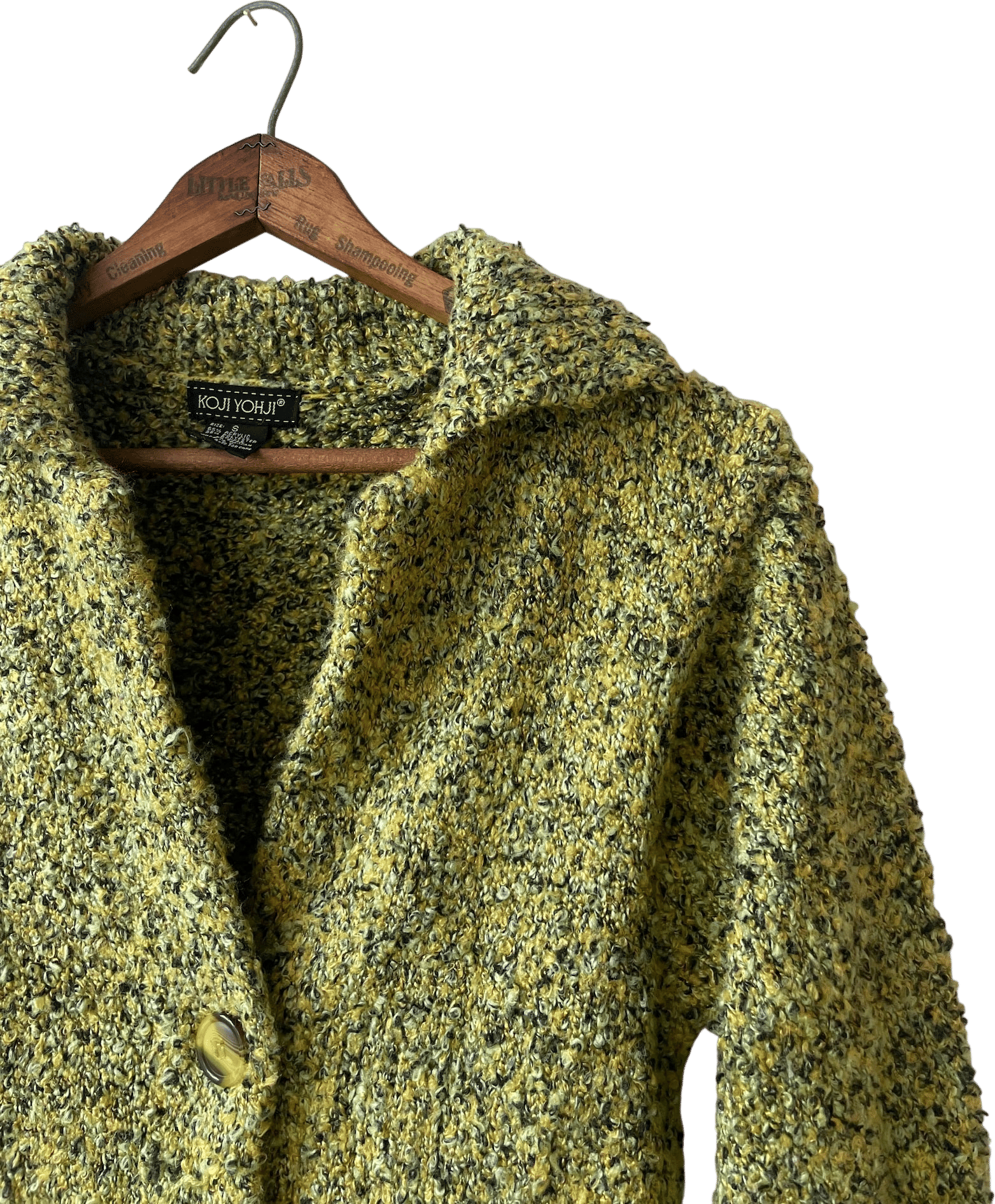 bright green fuzzy knit boho y2k cardigan sweater - vintage - xs