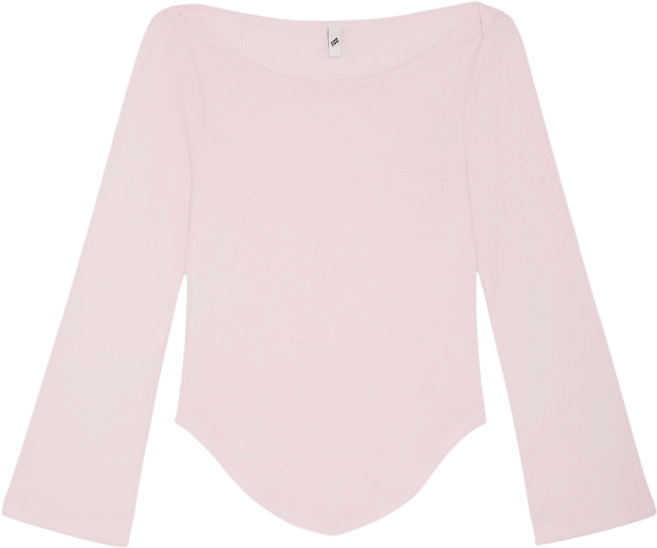 The Rina Long Sleeve: Baby Pink Cotton Jersey