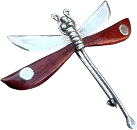 Spratling Dragonfly Brooch Pin Mexican Sterling Silver 1950