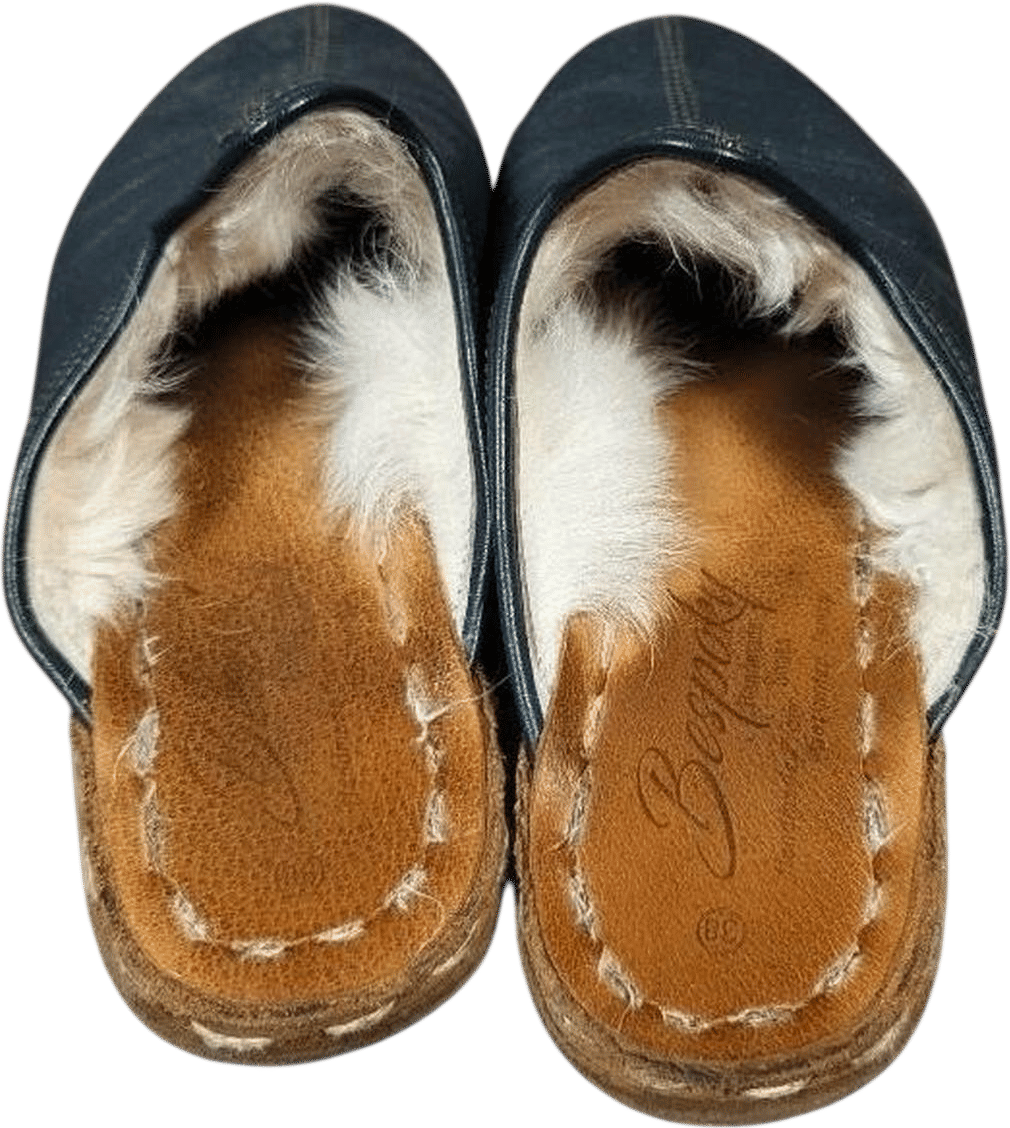 Textured Fur-Like Wooden Clogs
