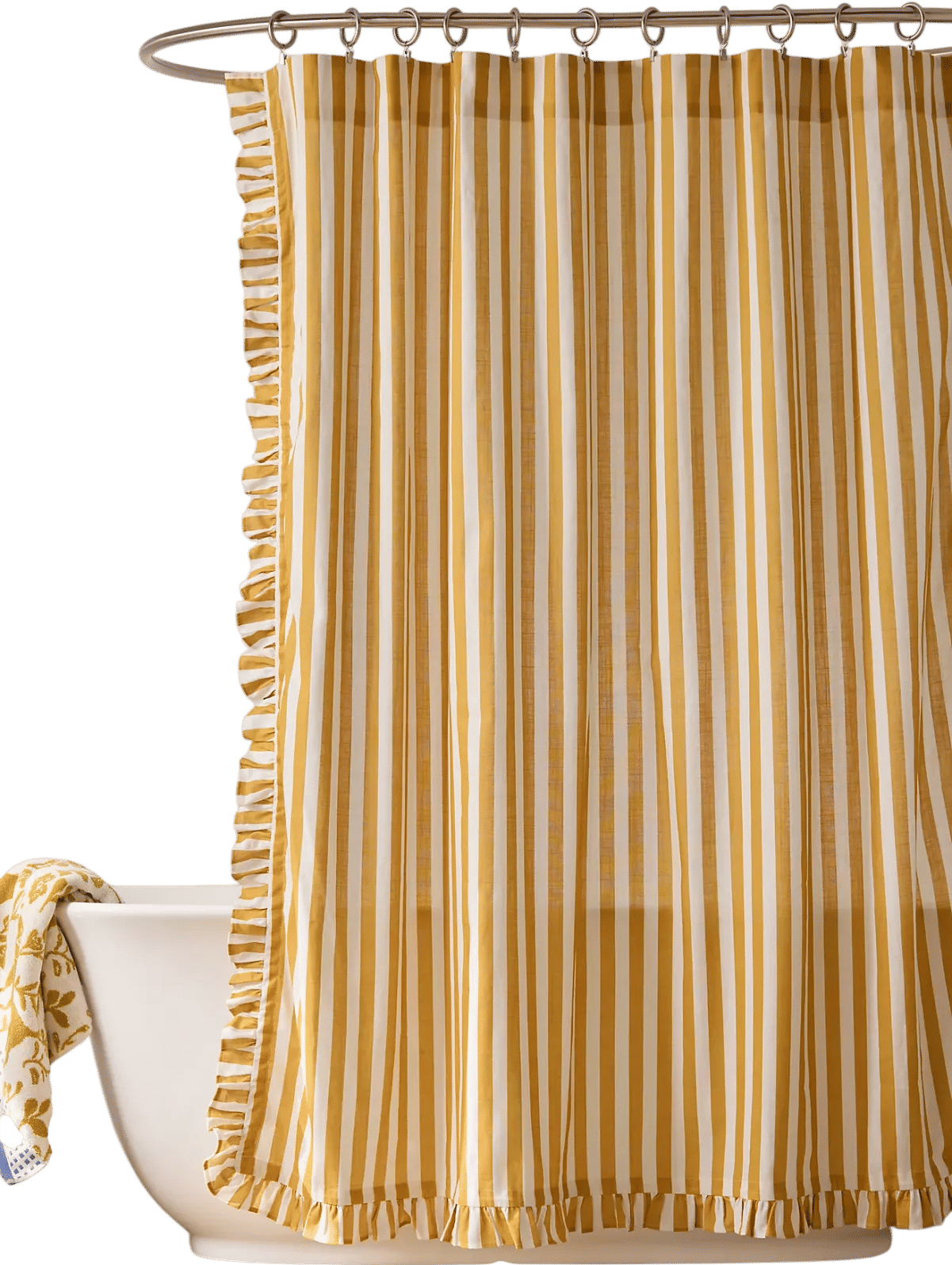 Ruffled Stripe Shower Curtain