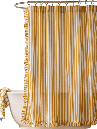 Ruffled Stripe Shower Curtain