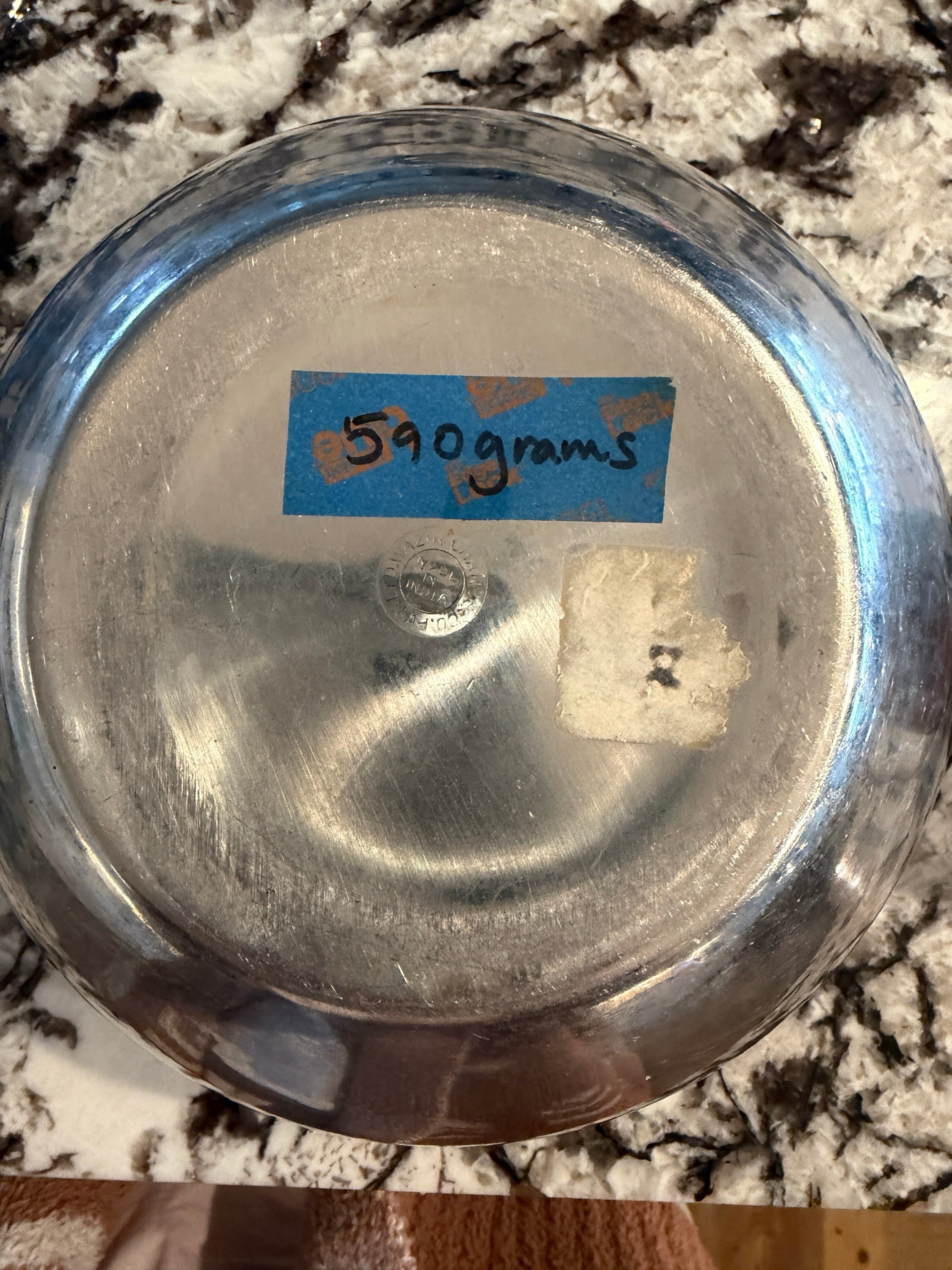 Label the bottom of your mixing bowls with their weight