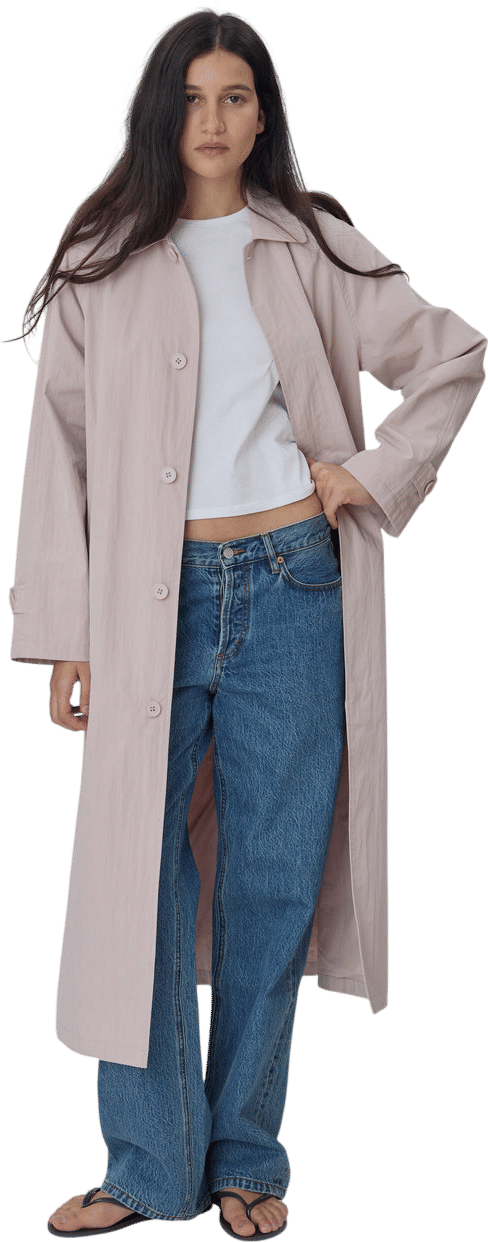 Still Here New York Nylon Trench in Pink
