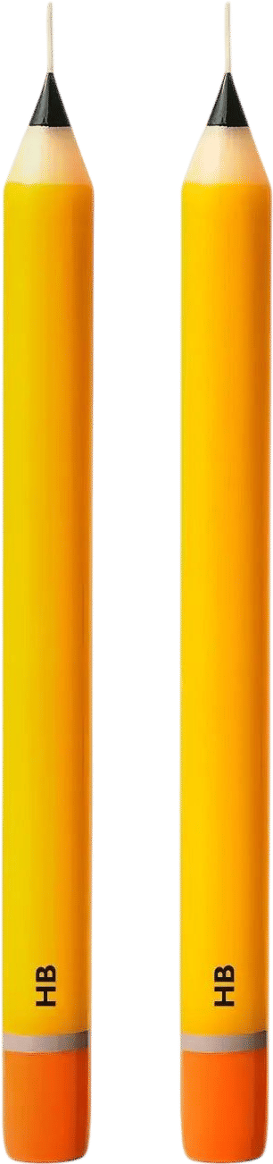 HB #2 Pencil Taper Candles (2 Pack)