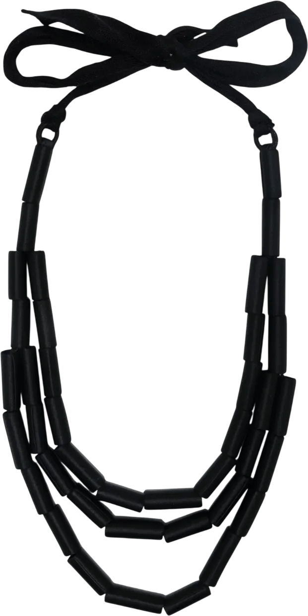 Pre-Owned 2000s Triple-Strap Silk Sautoir Necklace