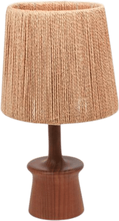 Danish Teak Lamp with Jute Shade